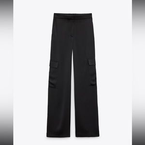 ZARA Satin Effect Cargo Pants